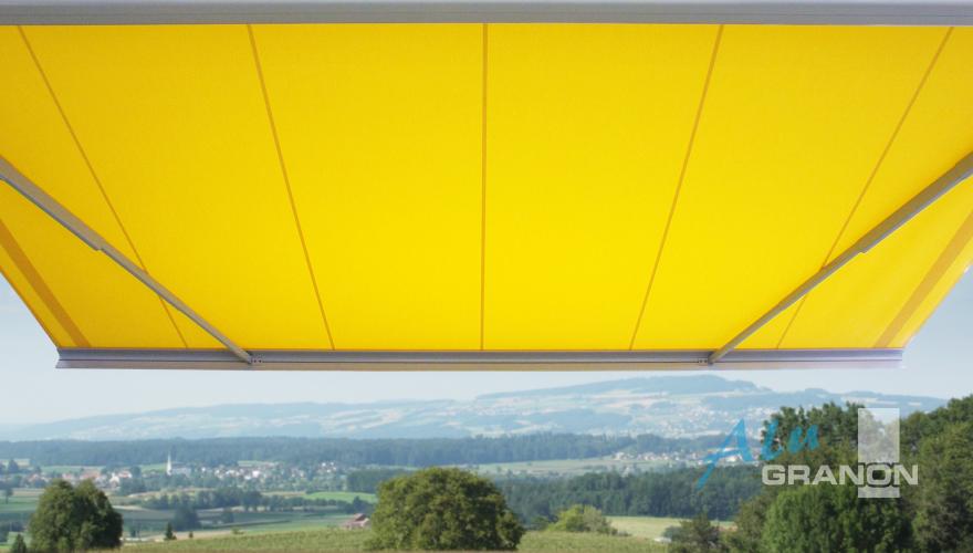 Telescopic arm awnings